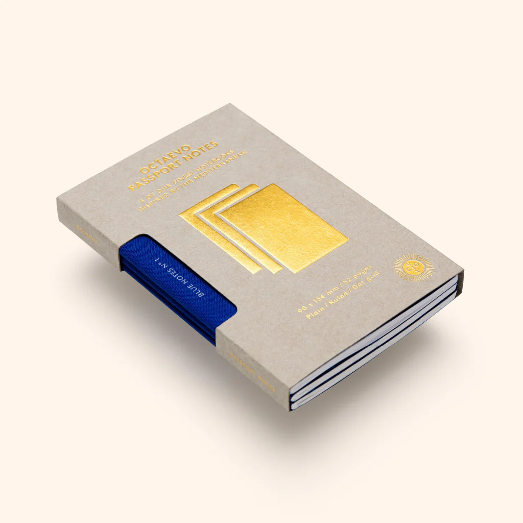 Octaevo - Passport Blue Notes - Set de 3 Libretas Lisa, Rayada y con Malla de Puntos A6 (9 x 13,5cm) - Image 3